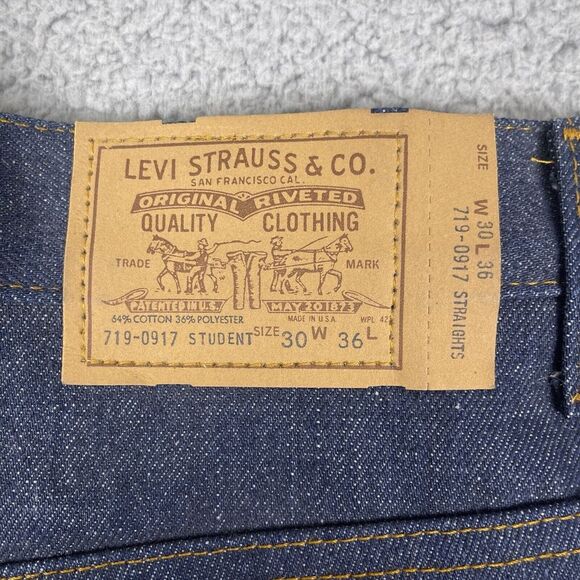VTG Deadstock Levis Dura Plus Jeans Mens 28x36‎ Raw Denim Orange Tab Western 80s - Picture 4 of 15